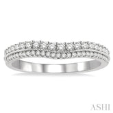 1/3 Ctw Twin Row Round Cut Diamond Wedding Band in 14K White Gold